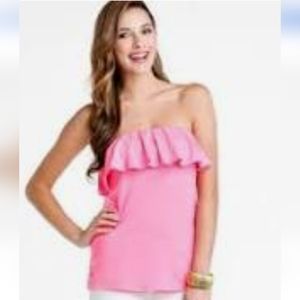 Lilly Pulitzer Top strapless bandeau Prosecco Pink xl